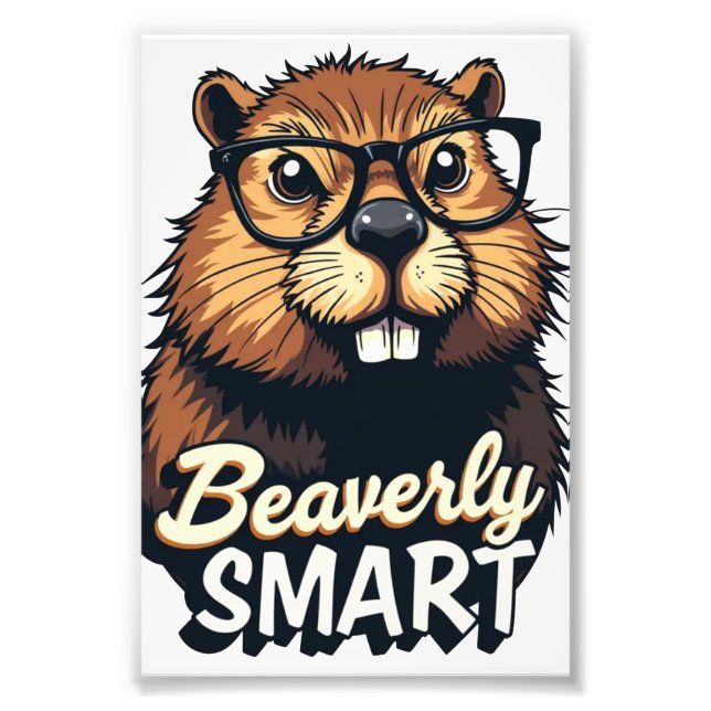 Foto Beaverly Smart - Gráfica divertida de castores con (Frente)