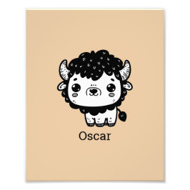 Foto Bebé Bisonte Esponjoso - Arte Kawaii de Animales d