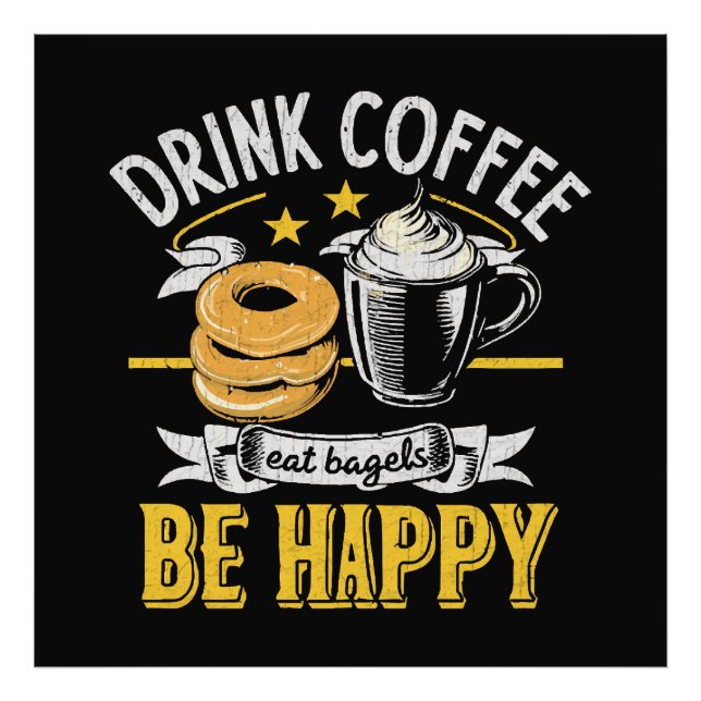 Foto Bebe Café Come Bagels Sé Feliz (Frente)