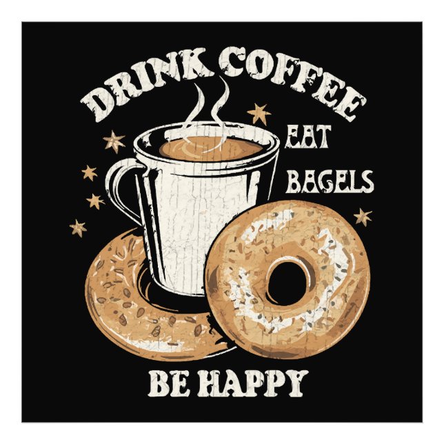 Foto Bebe Café Come Bagels Sé Feliz (Frente)