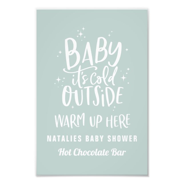 Foto Bebé, frío fuera de la barra de chocolate caliente (Frente)