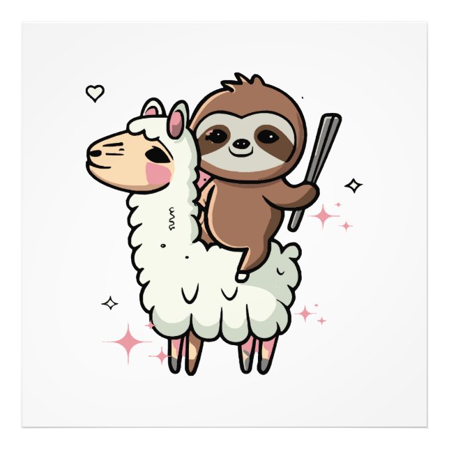 Foto Bebé Perezoso y Llama Adorables  (Frente)