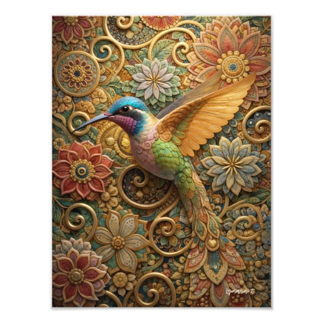 Foto Beija-Flor em Flores Ornamentais (Frente)