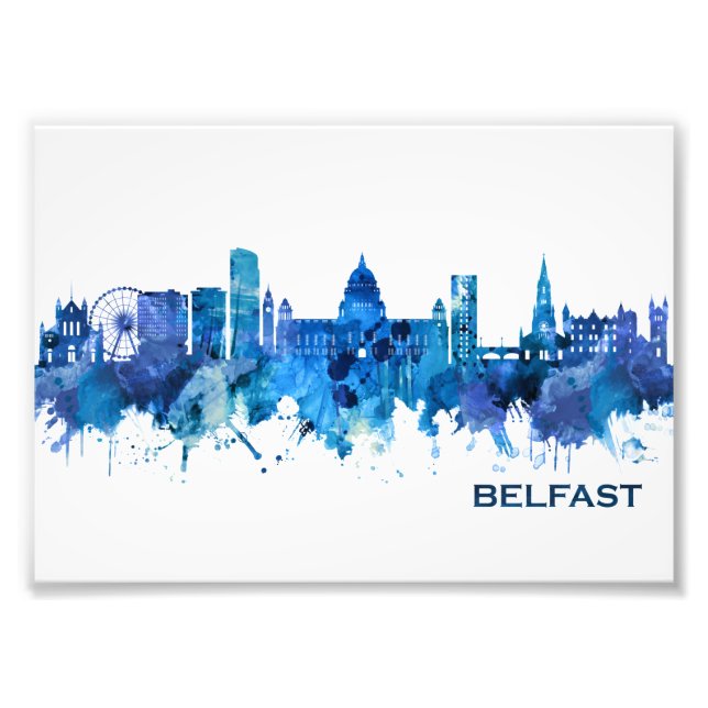 Foto Belfast Northern Ireland Skyline Blue (Frente)