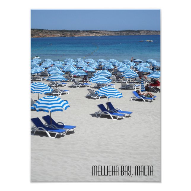 Foto Bella playa de arena blanca Mellieha Bay Malta (Frente)