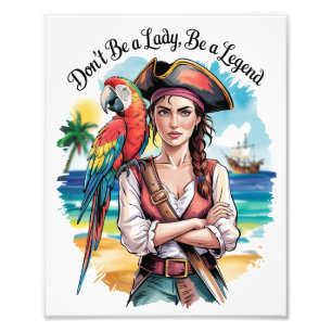 Foto Belleza De Bucanero Pirata Femenino En El Cubierta