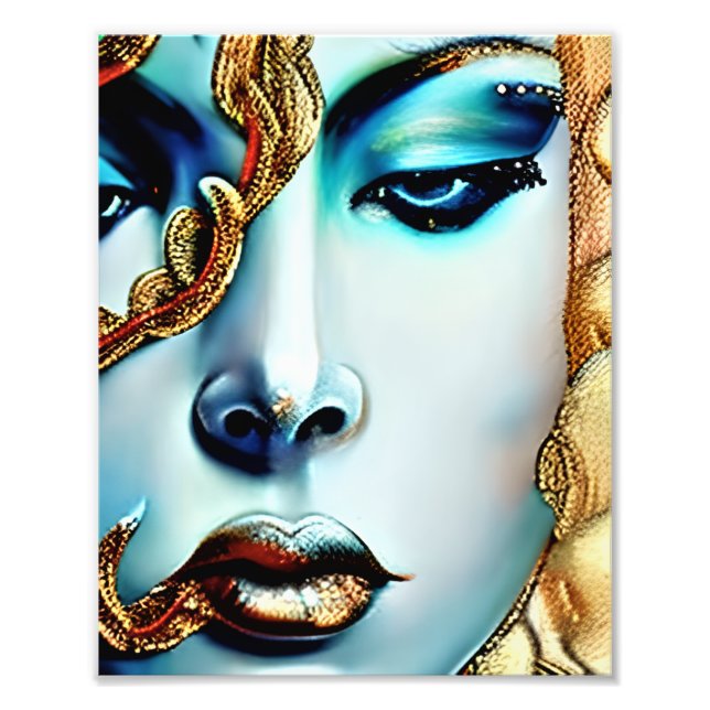 Foto Belleza mística Diosa Dorada Arte Ai (Frente)