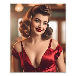 Foto Belleza retro en rojo