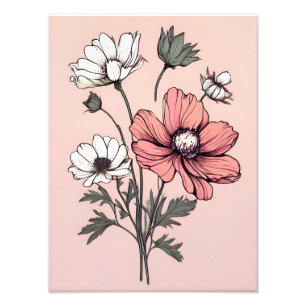 Foto Bellezas florecientes: flores rosas y blancas en r