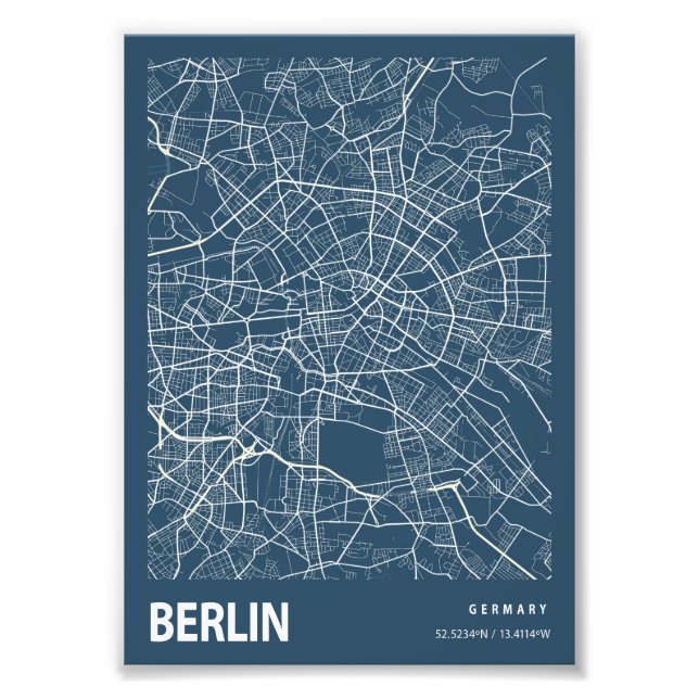 Foto Berlín - Mapa de la ciudad de Blueprint de Germary (Frente)