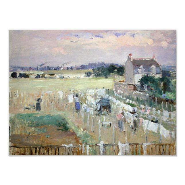 Foto Berthe Morisot - Colgando la lavandería para secar (Frente)