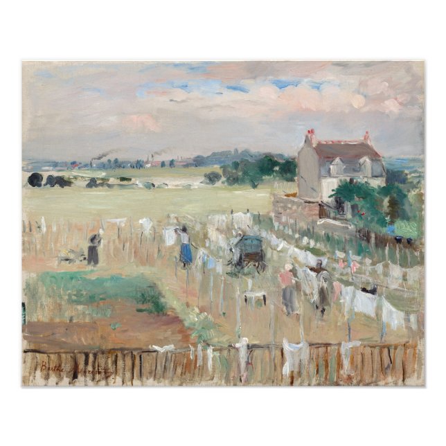 Foto Berthe Morisot - Colgando la ropa para secar (Frente)