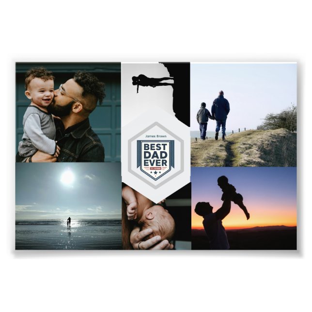 Foto Best Dad Ever Fatherhood Typography Design (Frente)