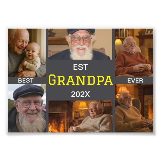 Foto Best Grandpa Ever Photo Collage (Frente)