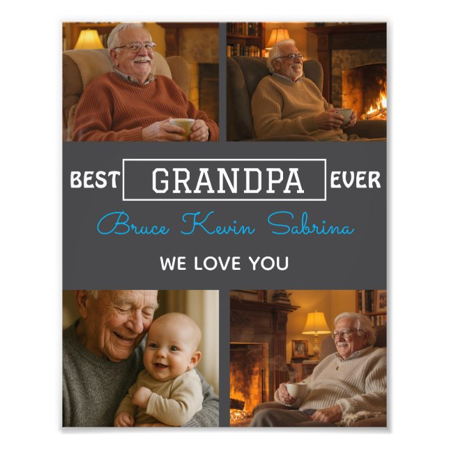 Foto Best Grandpa Ever Photo Collage (Frente)