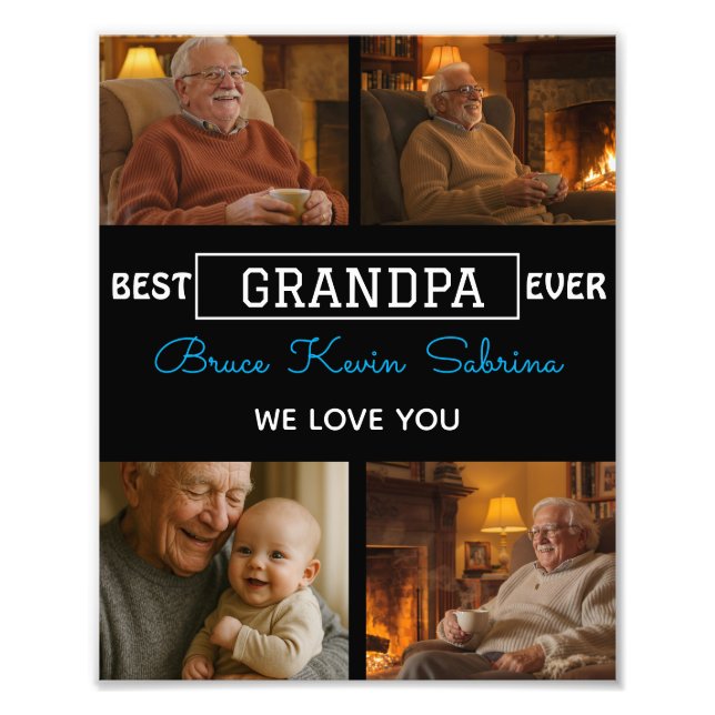 Foto Best Grandpa Ever Photo Collage (Frente)