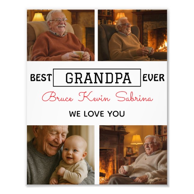 Foto Best Grandpa Ever Photo Collage (Frente)