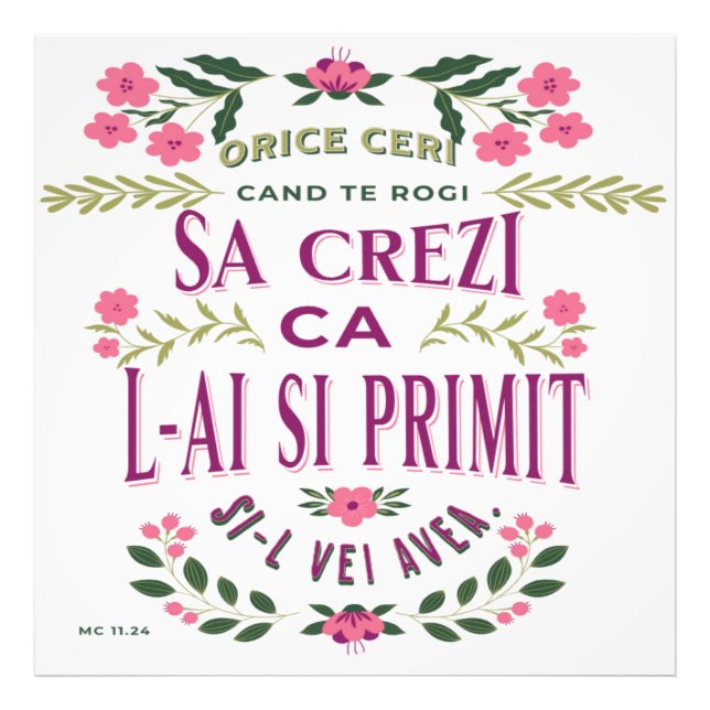 Foto Bible verse in Romanian for Faith MC 11.24 (Frente)