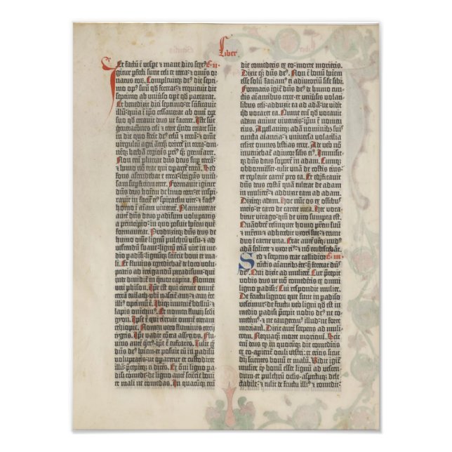 Foto Biblia Gutenberg página 2 Poster (Frente)
