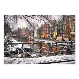 Foto Bicicletas en la nieve en Amsterdam