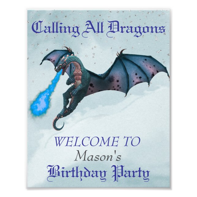 Foto Bienvenida a la fiesta de cumpleaños de Blue Drago (Frente)