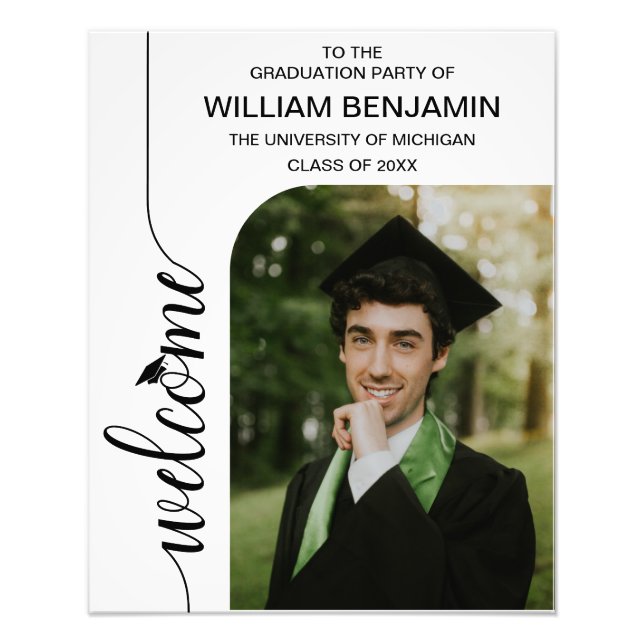 Foto Bienvenida a la fiesta de graduación con moderno a (Frente)