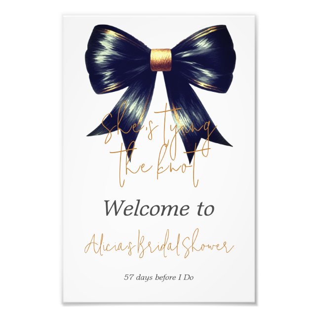 Foto Bienvenida a Tying Knot Gold Black Bow Brillante S (Frente)