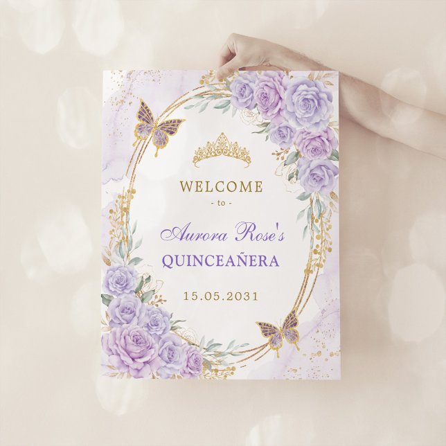 Foto Bienvenida Fiesta de mariposa Lavender Gold Quince (Subido por el creador)