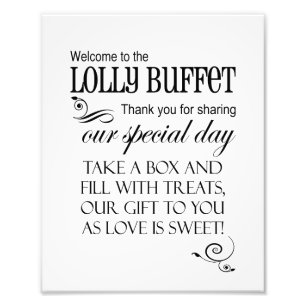 Foto Bienvenido al Rótulo Boda Lolly Buffet - Box