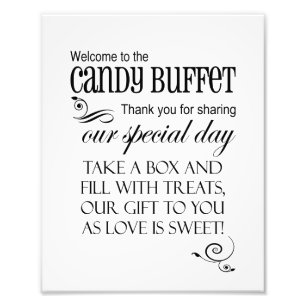 Foto Bienvenido al Rótulo Candy Buffet - Box - Boda