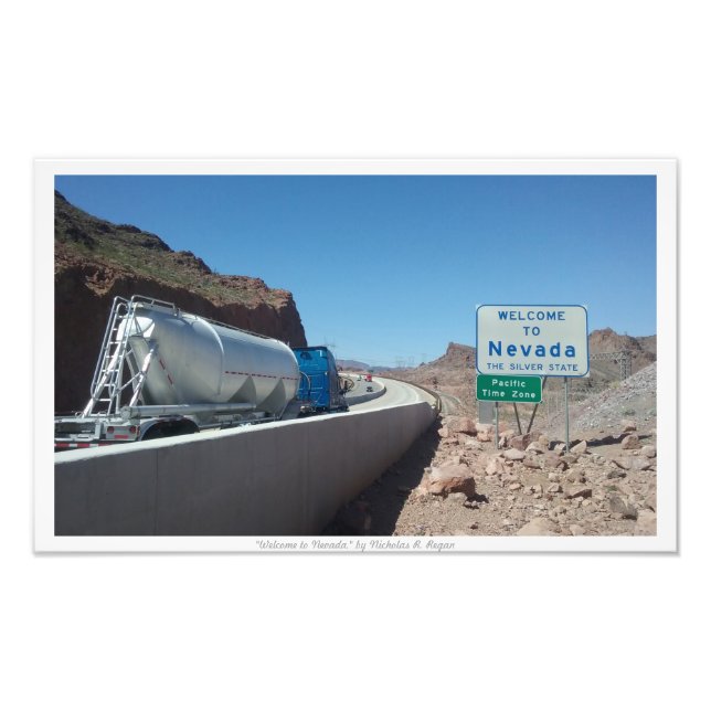 Foto "Bienvenidos a Nevada", Rótulo Estatal de Nevada (Frente)