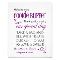 Bienvenidos al Rótulo Boda Cookie Buffet - Plum