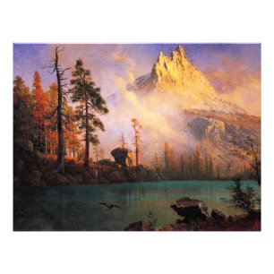 Foto Bierstadt - Lago de montaña, pintura artística fin