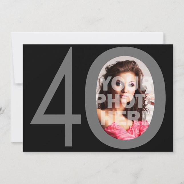 Foto Big 40 Invitaciones a la fiesta de cumpleaños (Anverso)