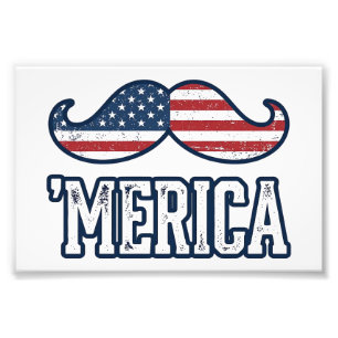 Foto Bigote Patriótico América Angustiada Diseño Vector