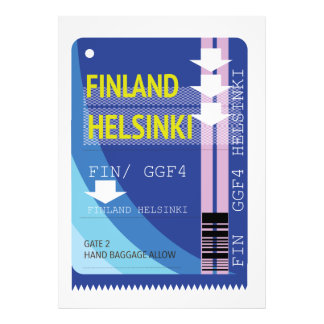 Foto Billete de viaje de Helsinki de Finlandia