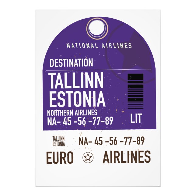 Foto Billete de viaje de Tallín Estonia (Frente)