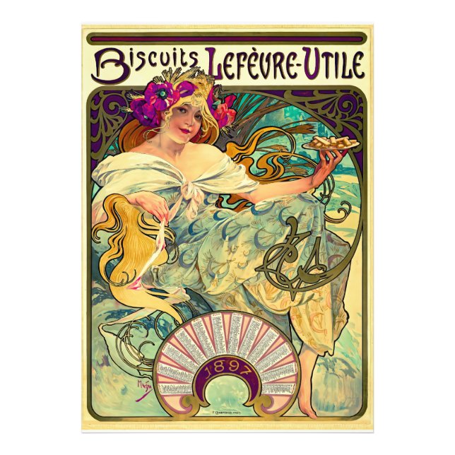 Foto Biscuits Lefevre-Utile de Alphonse Mucha (1896) (Frente)