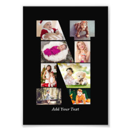 Foto Black and White Letter N Photo Collage