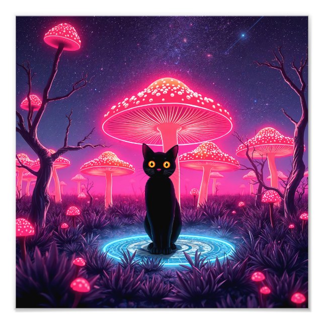Foto black cat in the psychedelic world (Frente)