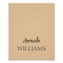 Black Trendy Elegant First Name | Tan Brown