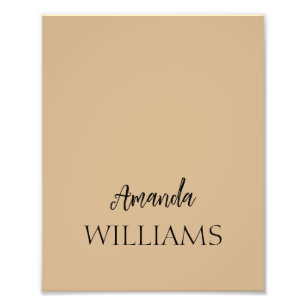 Foto Black Trendy Elegant First Name   Tan Brown