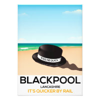 Blackpool "bésame rápido" gorra poster del tren de