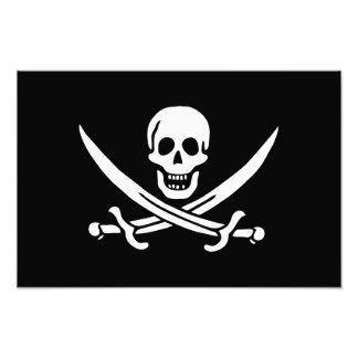Foto Blanco, Bandera Pirata Calico Jack, Calavera y Cri