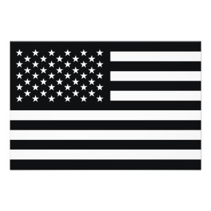 Foto Blanco del negro de la bandera americana