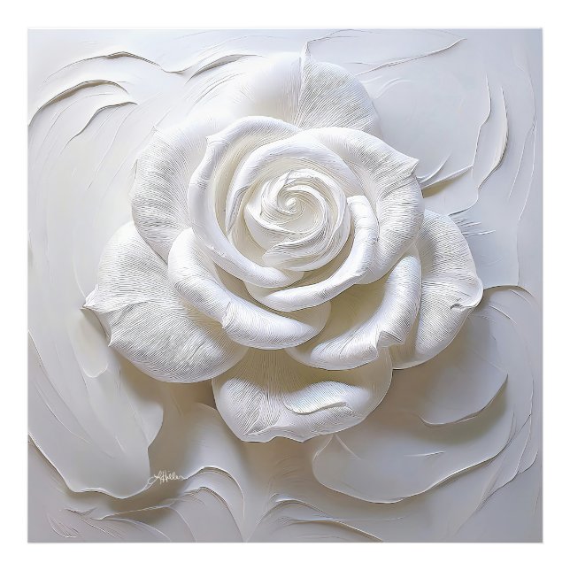 Foto Blanco Sobre Blanco - Rosa Esculpida (Frente)