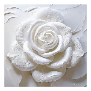 Foto Blanco Sobre Blanco - Rosa Esculpida
