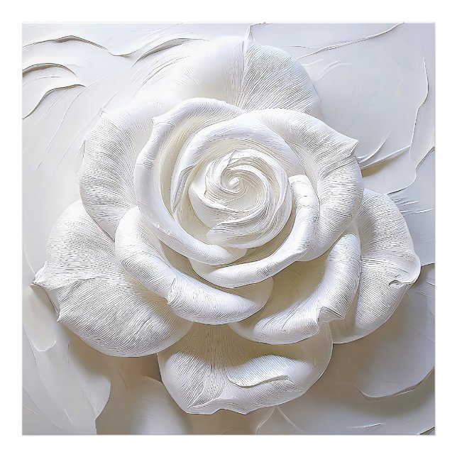 Foto Blanco Sobre Blanco - Rosa Esculpida (Frente)