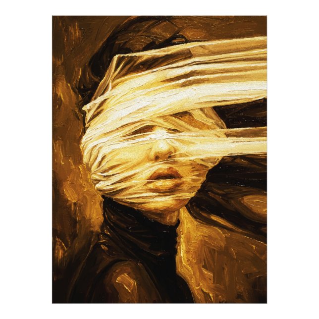 Foto Blindfolded Woman – Surreal Oil Art (Frente)