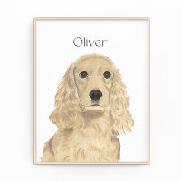 Blonde Tan Golden Cocker Spaniel Art